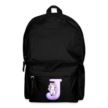 Lettre D Licorne Violette - Sac à dos - noir - Devant