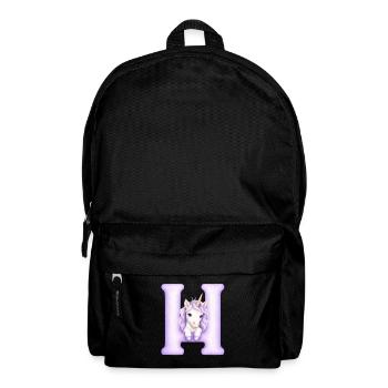 Licorne Violette Lettre H - Sac à dos - noir - Devant