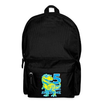 DINO 5 JAHRE DINOSAURIER 5. GEBURTSTAG - Rucksack - Schwarz - Vorne