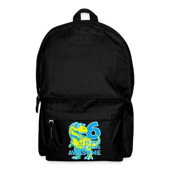 DINO 6 JAHRE DINOSAURIER 6. GEBURTSTAG - Rucksack - Schwarz - Vorne