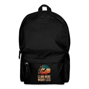 Climb More Worry Less Retro Climbing Bouldering - Backpack - black - Front
