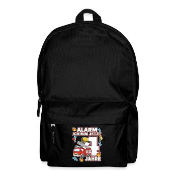 Alarm Ich Bin Jetzt 4 Feuerwehr Geburtstag - Rucksack - Schwarz - Vorne