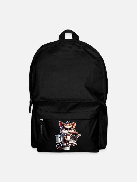 Katze Toilette Zeitung - Rucksack - Schwarz