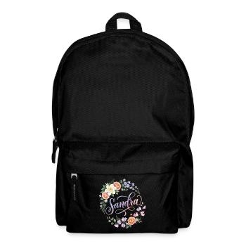 Sandra Flower Wreath Signature - Backpack - black - Front