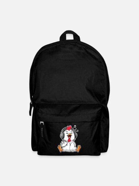 Huhn Hahn Kücken Singen Musik Hören - Rucksack - Schwarz