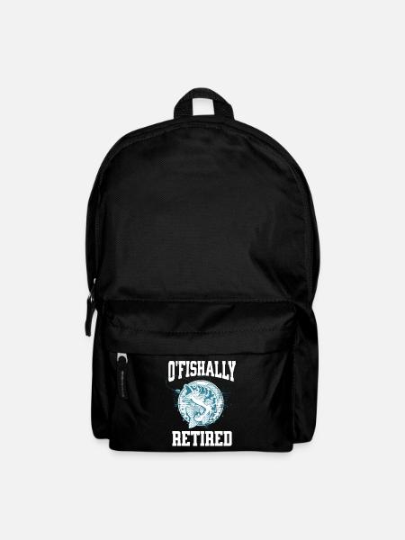 Ofishally Retired Funny Fishing Retirement Gift - Backpack - black
