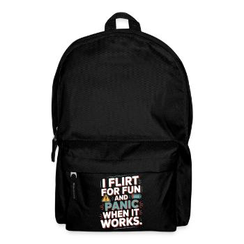 I Flirt For Fun Panic When It Works Flirten Single - Backpack - black - Front