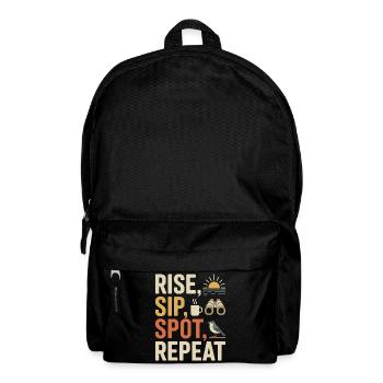 Get up, drink, observe, repeat - Backpack - black - Front