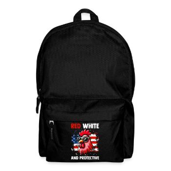 Patriotic Farmer Rooster Flock Poultry USA Pride C - Backpack - black - Front