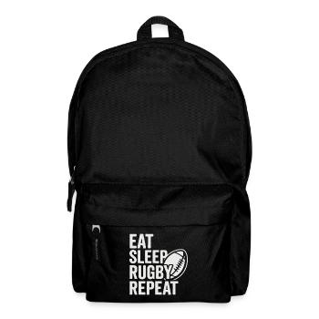 Manger dormir rugby répéter - Sac à dos - noir - Devant