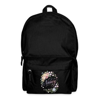 Nancy Blütenkranz Namensdesign - Rucksack - Schwarz - Vorne
