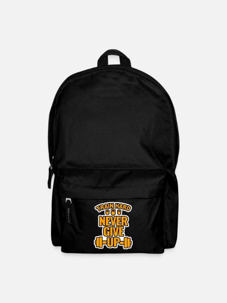 Train Hard Never Give Up Tee - Rucksack - Schwarz