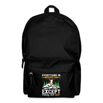 Everything In Moderation Except Hiking and Beer - Backpack - black - Front