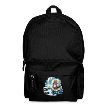 Motif du macaque japonais - Sac à dos - noir - Devant