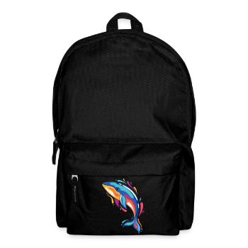 Colorful whale in the ocean for sea lovers and - Backpack - black - Front