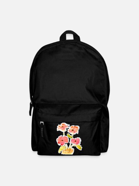 Water-coloured bouquet of flowers - Backpack - black