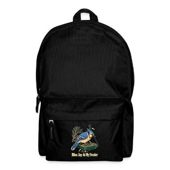 Geai bleu à ma mangeoire, ornithologue dans le jardin - Sac à dos - noir - Devant
