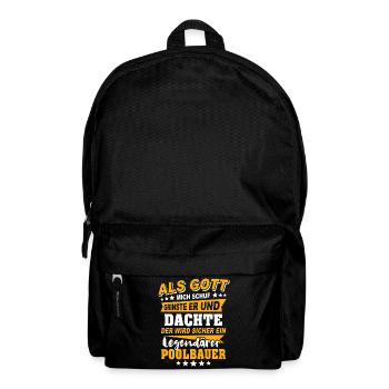 Poolbauer Sprüche - Rucksack - Schwarz - Vorne