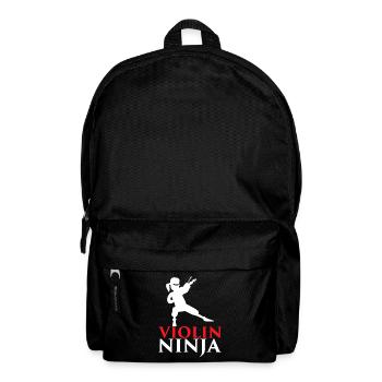 Violin Ninja Silhouette - Backpack - black - Front