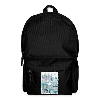 New York City Watercolor Skyline - Rucksack - Schwarz - Vorne