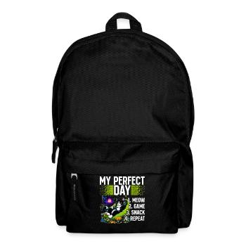 Gamer Gaming Cat Video Game - Rucksack - Schwarz - Vorne
