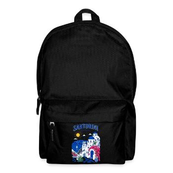 Santorini, Griechenland, Reisedesign - Rucksack - Schwarz - Vorne