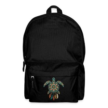 Meeresschildkröten-Mandala Traumfänger-Boho - Rucksack - Schwarz - Vorne