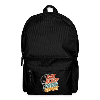 Essen, schlafen, Padel wiederholen, lustige Padelspieler-Sportarten - Rucksack - Schwarz - Vorne