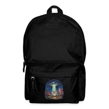 Disc Golf Korb UFO Wüste Retro Vintage Sci-Fi Moti - Rucksack - Schwarz - Vorne