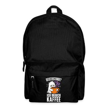 Geisterstunde? Ich brauch Kaffee – Halloween - Rucksack - Schwarz - Vorne