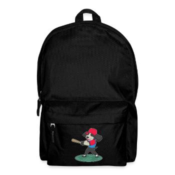 Hund Baseball Baseballschläger - Rucksack - Schwarz - Vorne