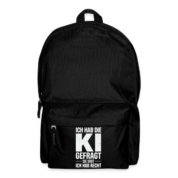 ich hab die ki gefragt sie sagt ich hab recht - Rucksack - Schwarz - Vorne