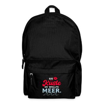 Sie Küste er wollte Meer, lustiges Wortspiel - Rucksack - Schwarz - Vorne