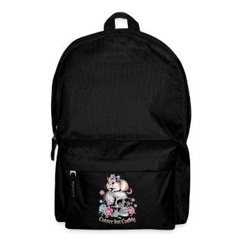 Curse But Cuddly Hamster On Skull - Backpack - black - Front