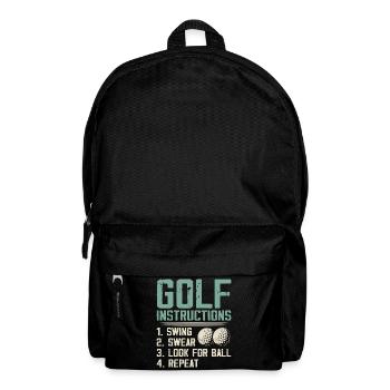 Golf Instructions – Swing, Swearing, Search - Backpack - black - Front