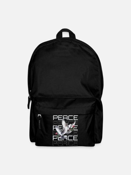 Friedentauben mit Rosenbändern - Rucksack - Schwarz