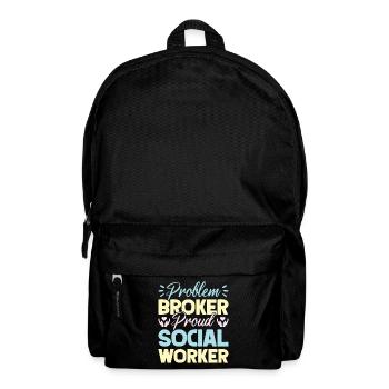 Social Worker Quote Proud Social Work - Rucksack - Schwarz - Vorne