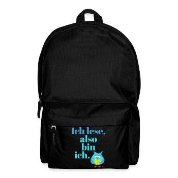 Ich lese, also bin ich! - Rucksack - Schwarz - Vorne