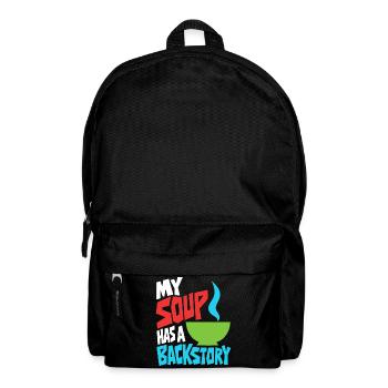 Suppe mit eigener Hintergrundgeschichte - Rucksack - Schwarz - Vorne