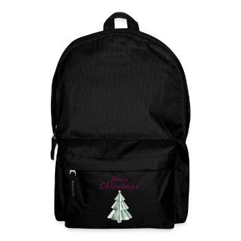 Minimalistischer Weihnachtsbaum Aquarell Tannenbau - Rucksack - Schwarz - Vorne