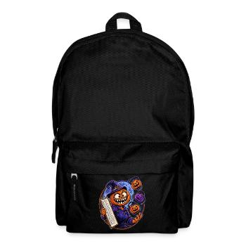 Kürbiszauberer mit Clipboard - Rucksack - Schwarz - Vorne