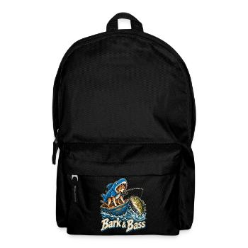 Bark & Bass Hund im Hai-Kostüm beim Angeln - Rucksack - Schwarz - Vorne