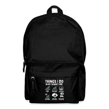 Dinge, die ich in meiner Freizeit tue – Rasenmäher-Süchtiger - Rucksack - Schwarz - Vorne