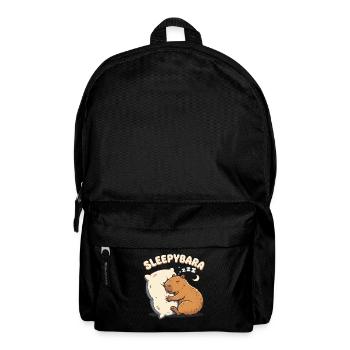 Sleepybara Capybara Umarmt Kissen Schlafmütze - Rucksack - Schwarz - Vorne