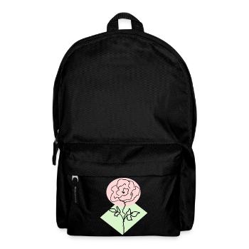 Rosenlinie im rosa Kreis - Rucksack - Schwarz - Vorne