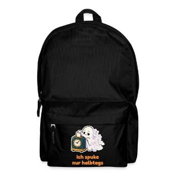 Ich spuke nur halbtags – Geist mit Stempelkarte - Rucksack - Schwarz - Vorne