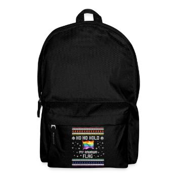Ho Ho Hold My Rainbow Flag – Pride Weihnachten - Rucksack - Schwarz - Vorne