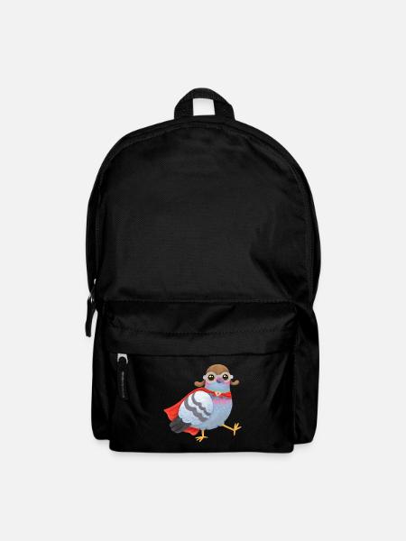 Superhelden Taube – Mit Cape & Fliegerkappe - Rucksack - Schwarz