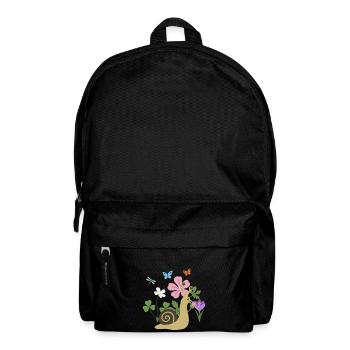 Schnecke Blumen Kinder Geschenkidee Malve - Rucksack - Schwarz - Vorne