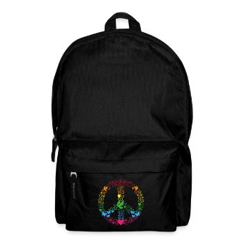 Signe de la paix rétro des années 70 signe de la paix - Sac à dos - noir - Devant